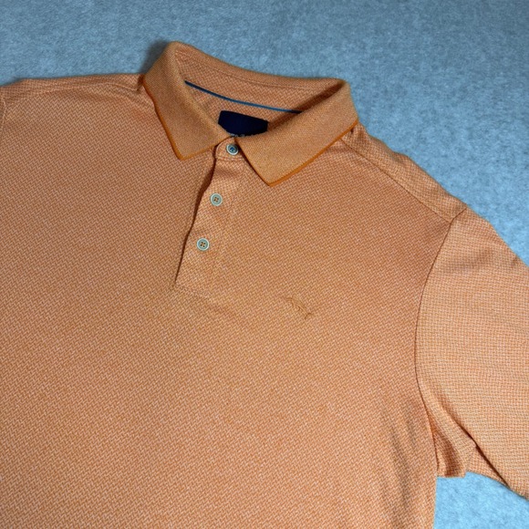 Tommy Bahama Other - Tommy Bahama Polo Shirt Mens Size‎ Large Orange Short Sleeve Knit Modal Blend